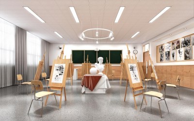 现代美术教室3D模型下载